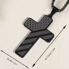Load image into Gallery viewer, American Flag Cross Pendant Necklace