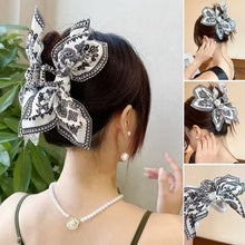 Load image into Gallery viewer, Double-Sided Paisley Bow Hair Claw