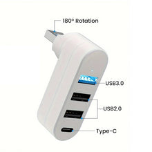 Load image into Gallery viewer, Multifunctional Mini Rotatable 3-port USB Port