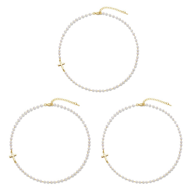Cross Pearl Necklace