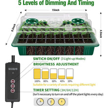 Load image into Gallery viewer, Seed Starter Tray with Grow Light,2 Pack 80 Cells