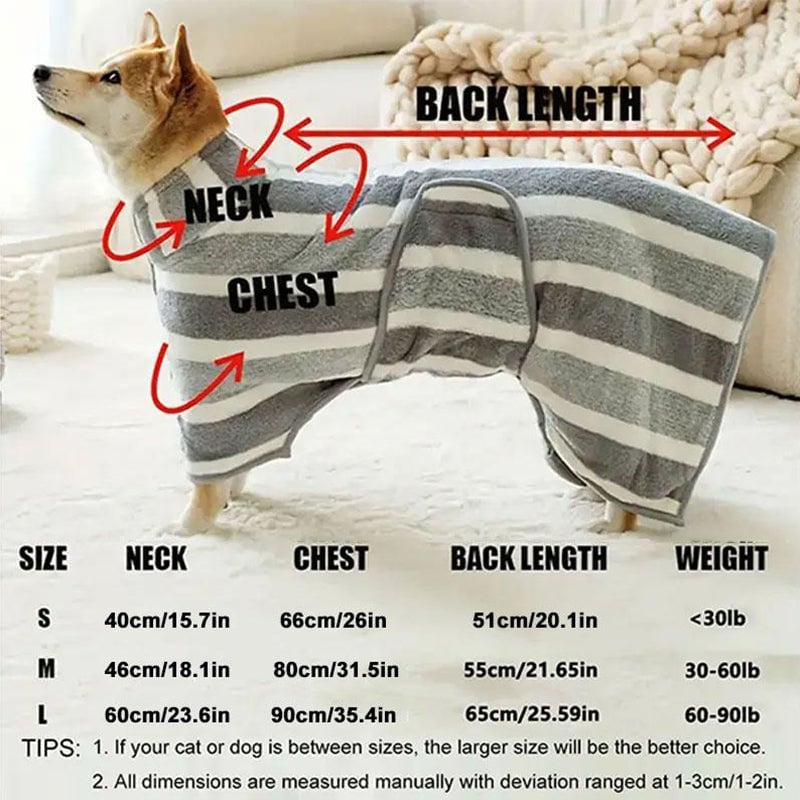 Striped Pattern Pet Bath Towel