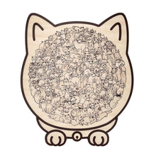Load image into Gallery viewer, 135-Teiliges Katzenförmiges Holzpuzzle
