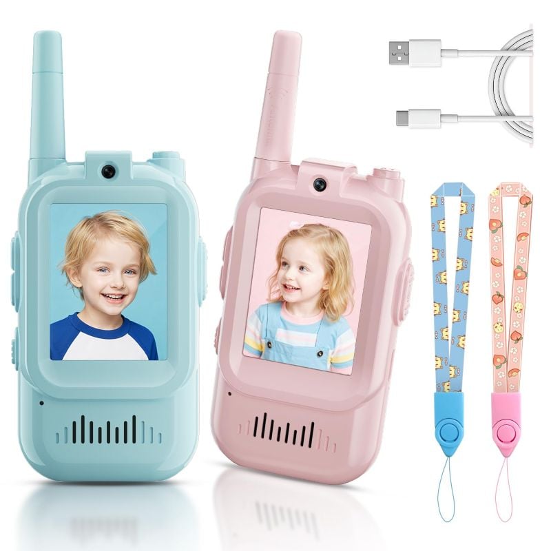 Rechargeable Video Walkie Talkies for Kids 1 Pair