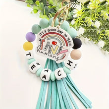 Load image into Gallery viewer, Creative Letter Pattern Silicone Bracelet Keychain