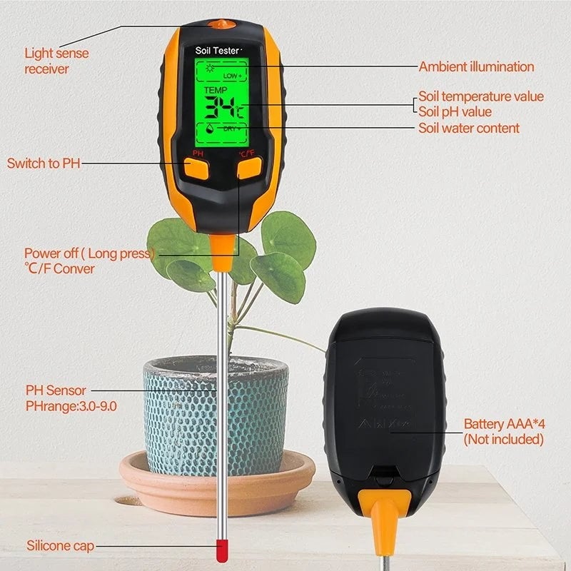 【Extra 15% OFF】Digital 4-in-1 Soil Test Meter