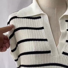 Load image into Gallery viewer, Striped Collared Short Sleeve Dress