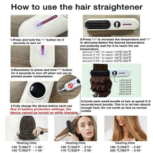 Load image into Gallery viewer, Portable Cordless Straightener Brush