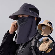 Load image into Gallery viewer, Men's Wide Brim Sun Hat with Removable Face Mask