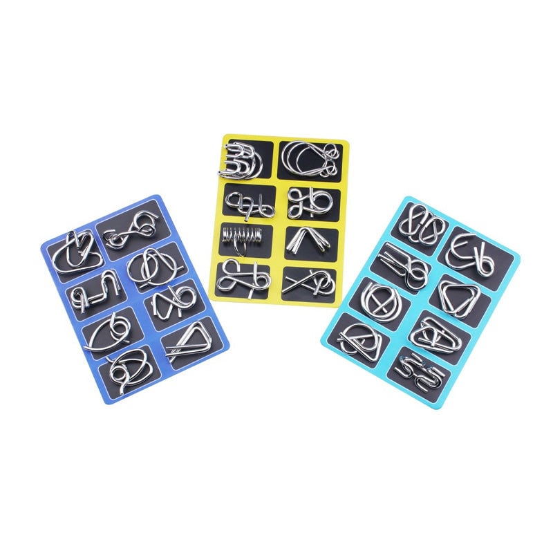 24-Piece Metal Wire Puzzle Set