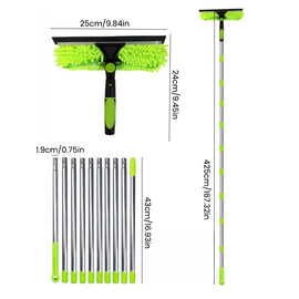 425 cm 2 in 1 Retractable Window Cleaning Brush & Scraper Set