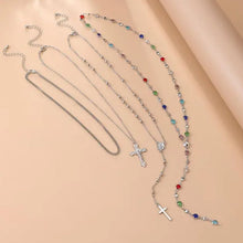 Load image into Gallery viewer, Vintage 4 Piece Set Metal Cross Y-style Long Necklace
