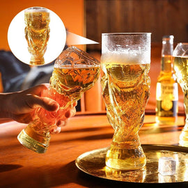 Soccer Trophy Style Beer Glass