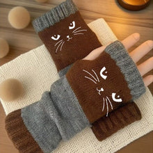 Load image into Gallery viewer, Cat fingerless gloves