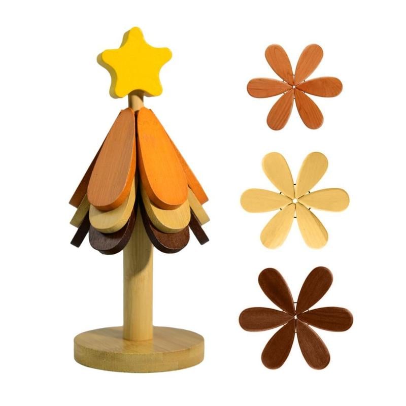 Wooden Leaves Design Coaster