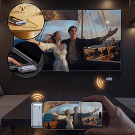 Type-C Wireless HDMI Transmitter and Receiver for Phone/Tablet/Laptop/PC to Monitor/Projector/TV Box