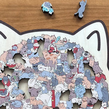Load image into Gallery viewer, 135-Teiliges Katzenförmiges Holzpuzzle