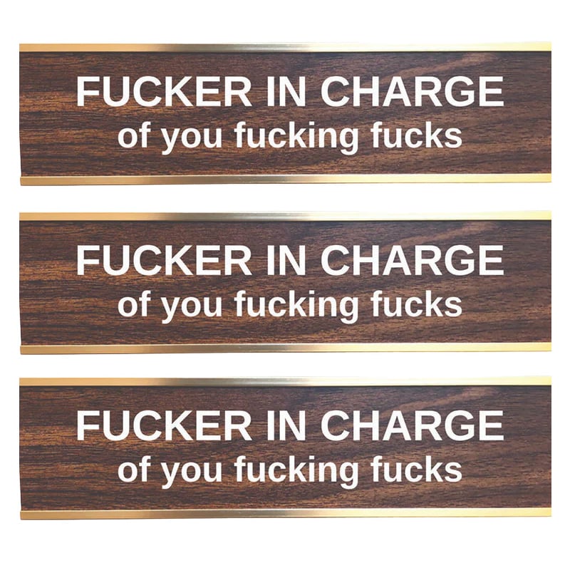 Engraved Desk Sign With Gold Stand