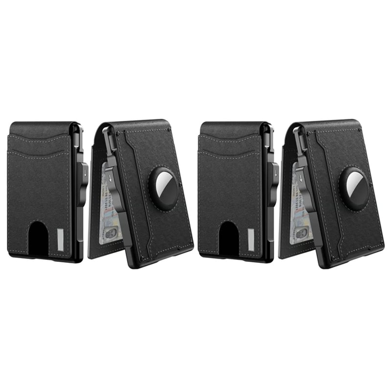 Men's Business Style Pu Leather Card Slots for AirTag