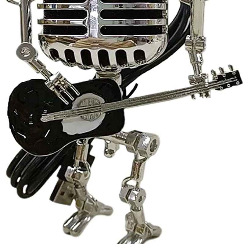 Vintage Metal Microphone Robot Desk Lamp