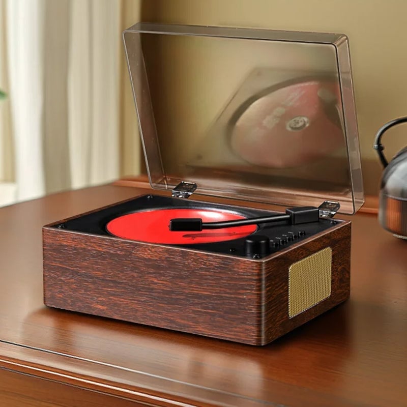 Time Retro CD Player Album Player Bluetooth Record Speaker