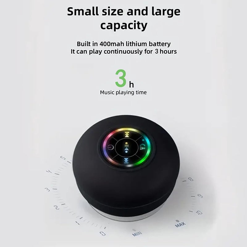 【Extra 10 % Off】Mini Bluetooth Shower Speaker With Led Light