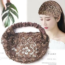 Load image into Gallery viewer, Plum Blossom Hollow Beaded Wide Headband