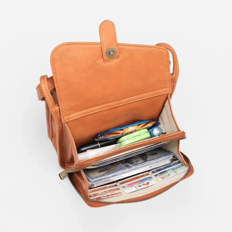 Leather Shoulder Bag With A Unique Design