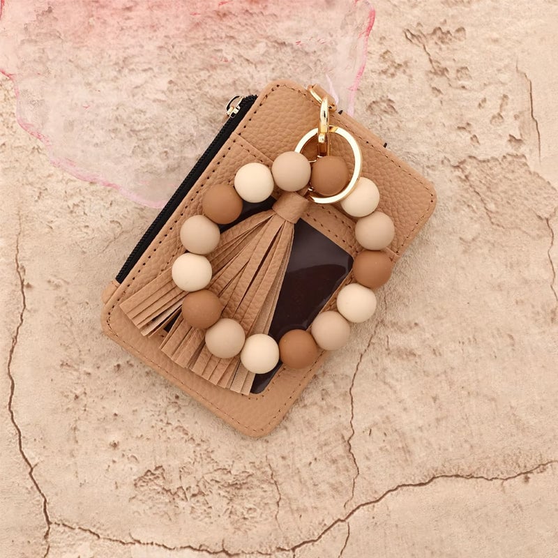 Stylish Card Holder With Silicone Bead Bracelet