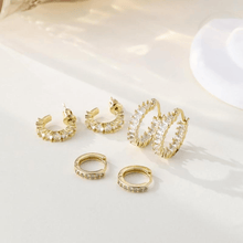 Load image into Gallery viewer, Sparkling Zirconia Chunky Hoop Earrings