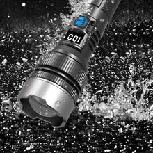 Load image into Gallery viewer, Waterproof Rechargeable Digital Display 2-in-1 Strong Light Flashlight