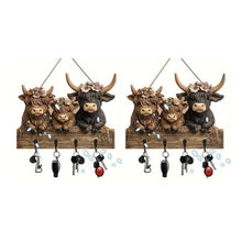 Load image into Gallery viewer, Highland Cow Wooden Key Holder Decor