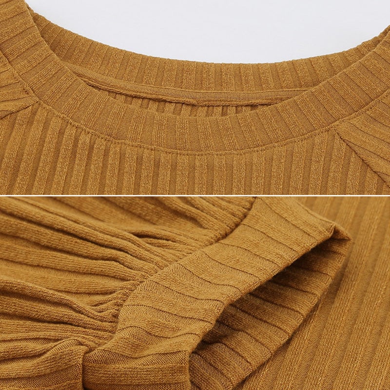 New autumn and winter knitted long-sleeved dress