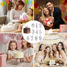 Reusable Number Birthday Candle Holder Set