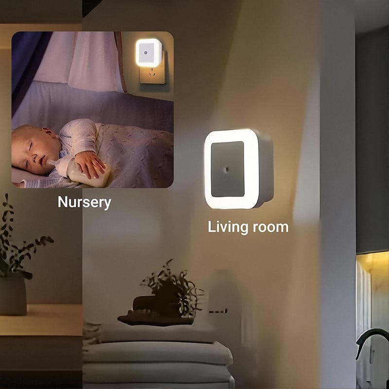Square Light-Controlled Night Light