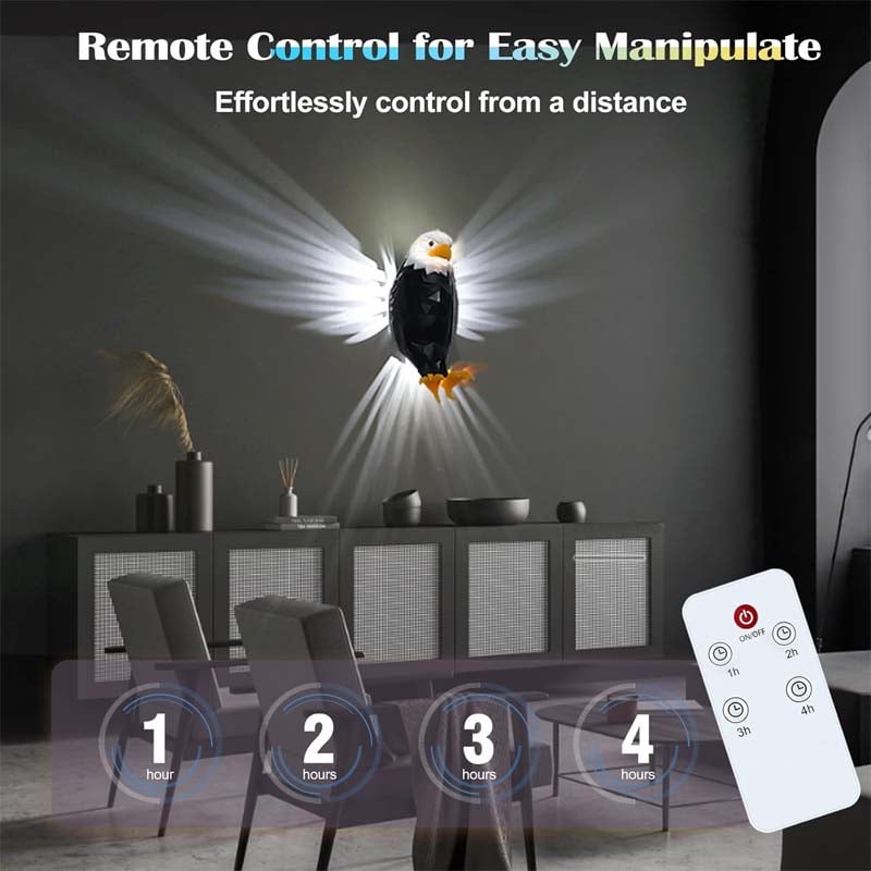 Magnetic Wall-Mounted Eagle Night Light with Remote Control