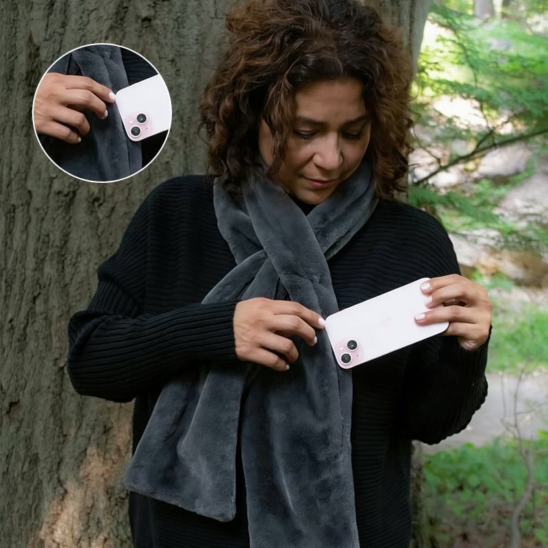 Hidden Zipper Pocket Scarf