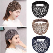 Load image into Gallery viewer, Plum Blossom Hollow Beaded Wide Headband