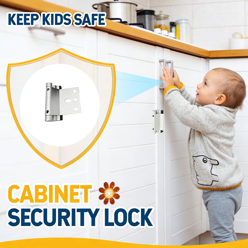 Child Safety Door Lock with 3-Inch Anti-Theft Aluminum Hinge Bolt Night Lock