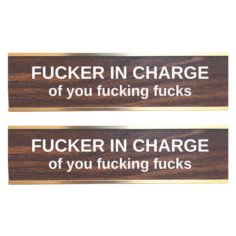 Engraved Desk Sign With Gold Stand