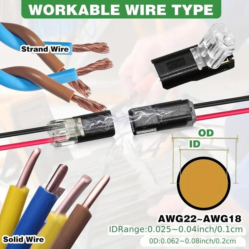 Double-wire Push-in Connector with Locking Buckle