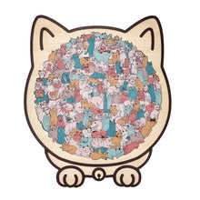 Load image into Gallery viewer, 135-Teiliges Katzenförmiges Holzpuzzle