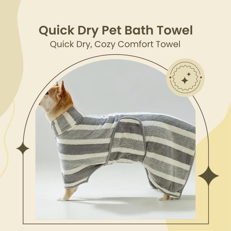 Striped Pattern Pet Bath Towel