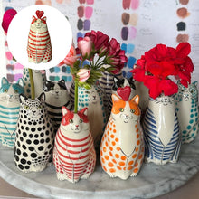 Load image into Gallery viewer, Sank Polka Dot Cat Vase