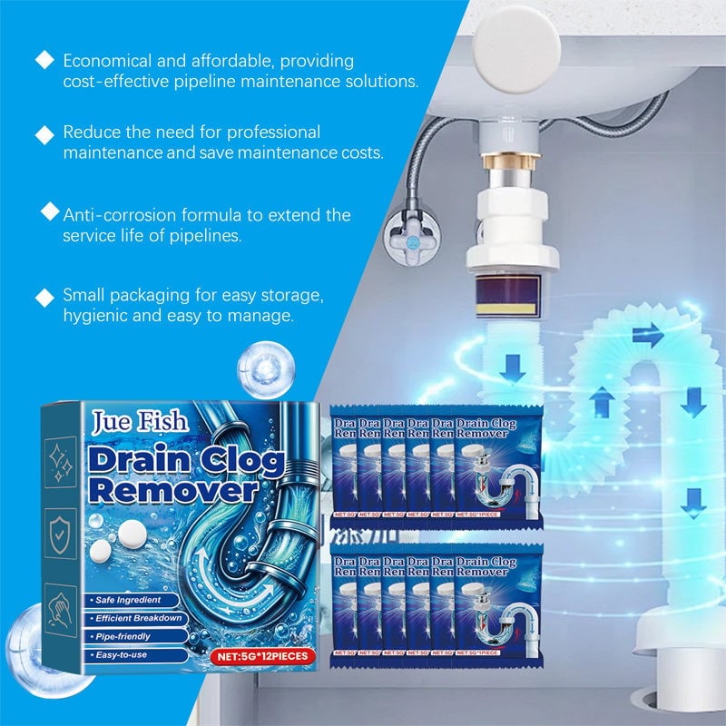 Fish-Shaped Quick-Dissolving Drain Clog Remover