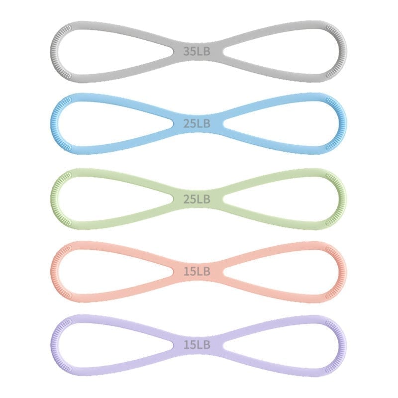 8-Shaped Silicone Resistance Band with Massage Grip