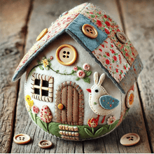 Load image into Gallery viewer, Patchwork Felt Egg House DIY Kit