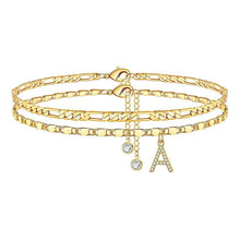 Load image into Gallery viewer, A-Z Letter Layered Ankle Bracelets for Women