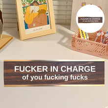 Load image into Gallery viewer, Engraved Desk Sign With Gold Stand
