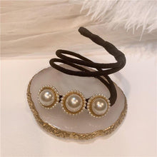 Load image into Gallery viewer, Flower Pearl Hairpin Bun Maker Twist Headband Lazy Hair Accessory